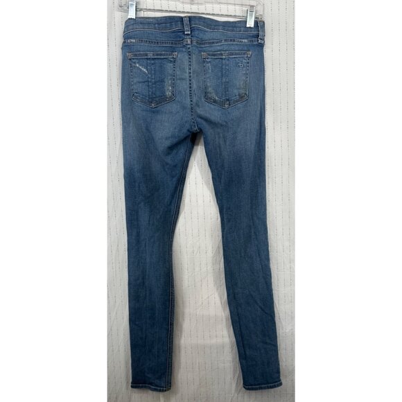 Rag & Bone Womens Jeans Sz 27 Skinny Warren Distressed Mid-Rise Stretch Casual - Picture 2 of 15